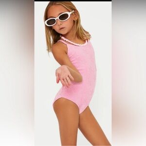 NWT Beach Riot Little Julia One Piece Swim
Suit Prism Pink Star Girls 14